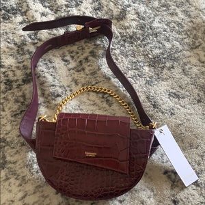 Burgundy Hammitt Fanny Bag with Chain